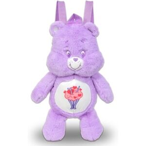 Care Bears Share Bear Purple 17" Plush Mini Backpack Pouch Bag Tote Trending
